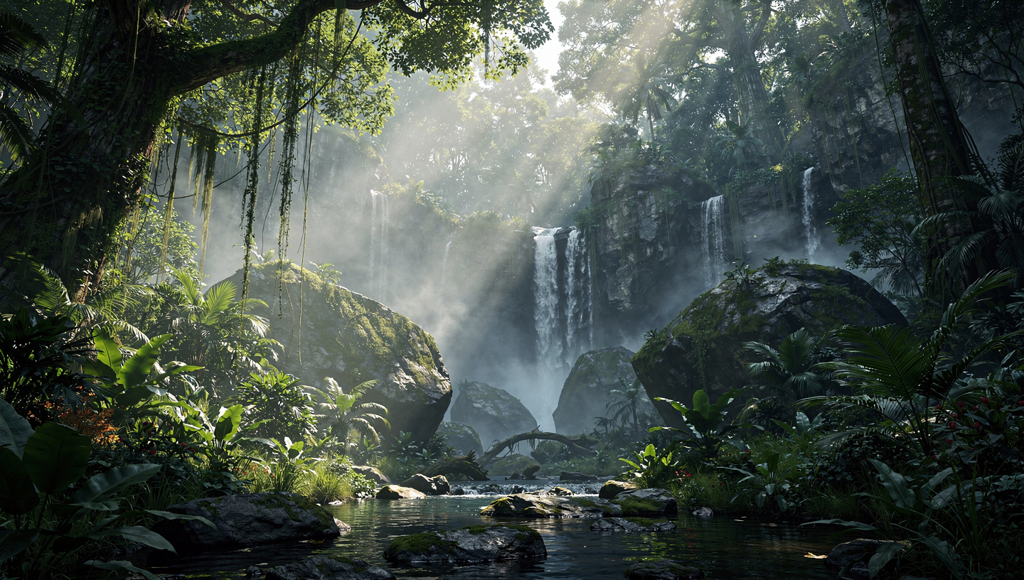 Jungle waterfall environment
