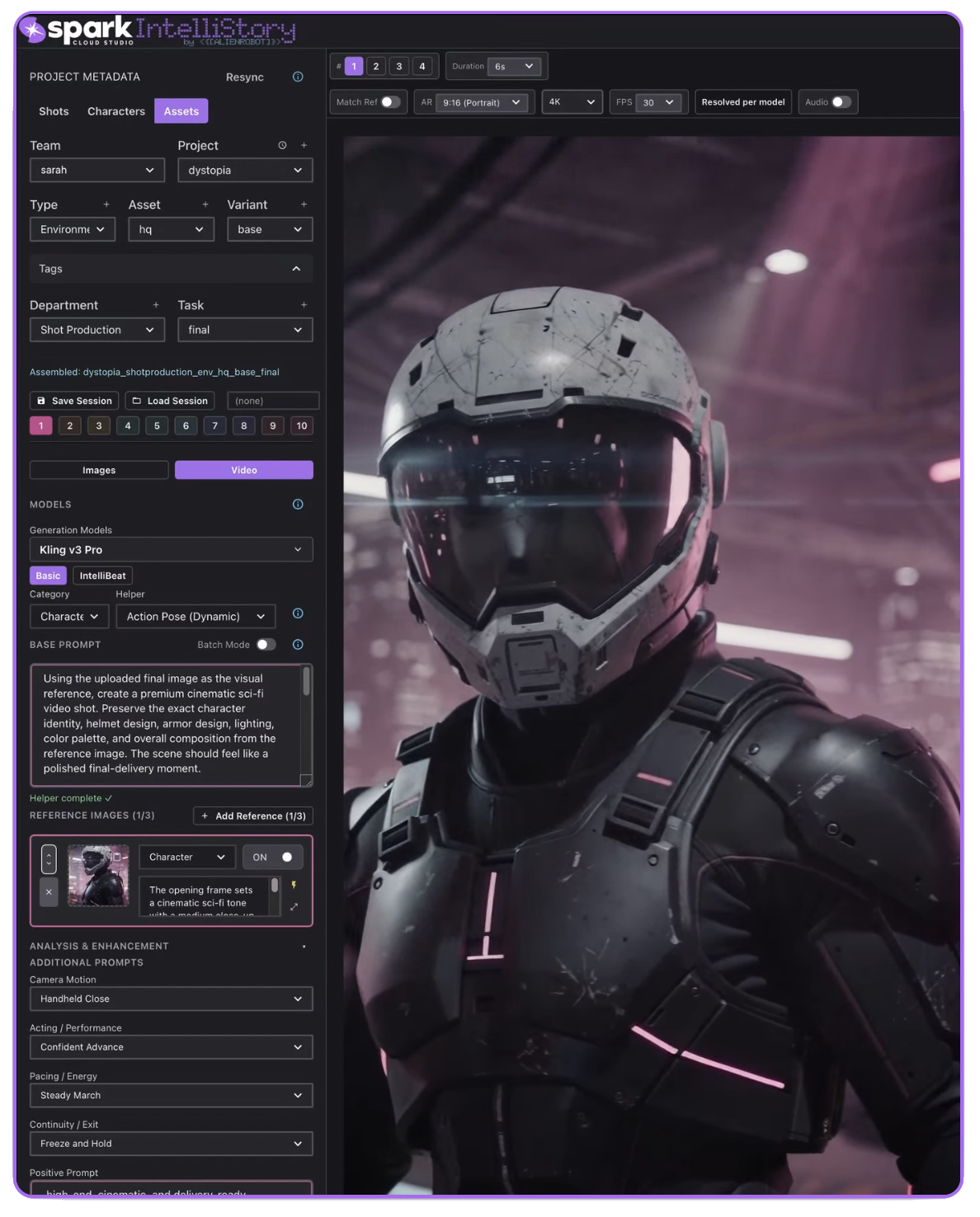 Spark IntelliStory interface