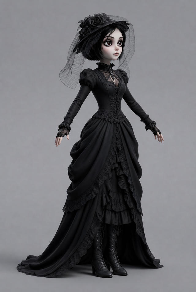 Black gown character variation